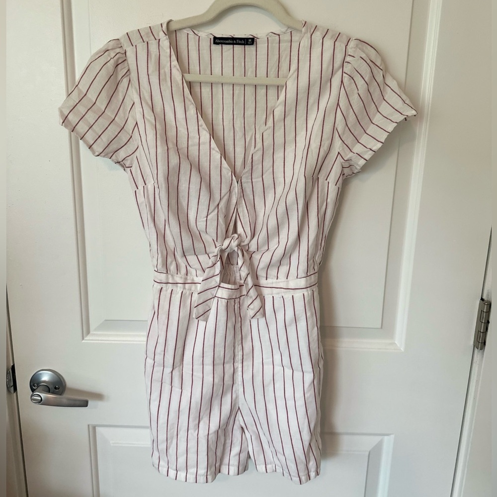 Abercrombie & Fitch Striped Tie-Front Romper, Women’s M